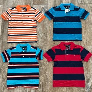 4 Pc bundle of NEW Nautica Polo Shirts Kids Dress Shirt Sz M 5/6 Boys - NEW